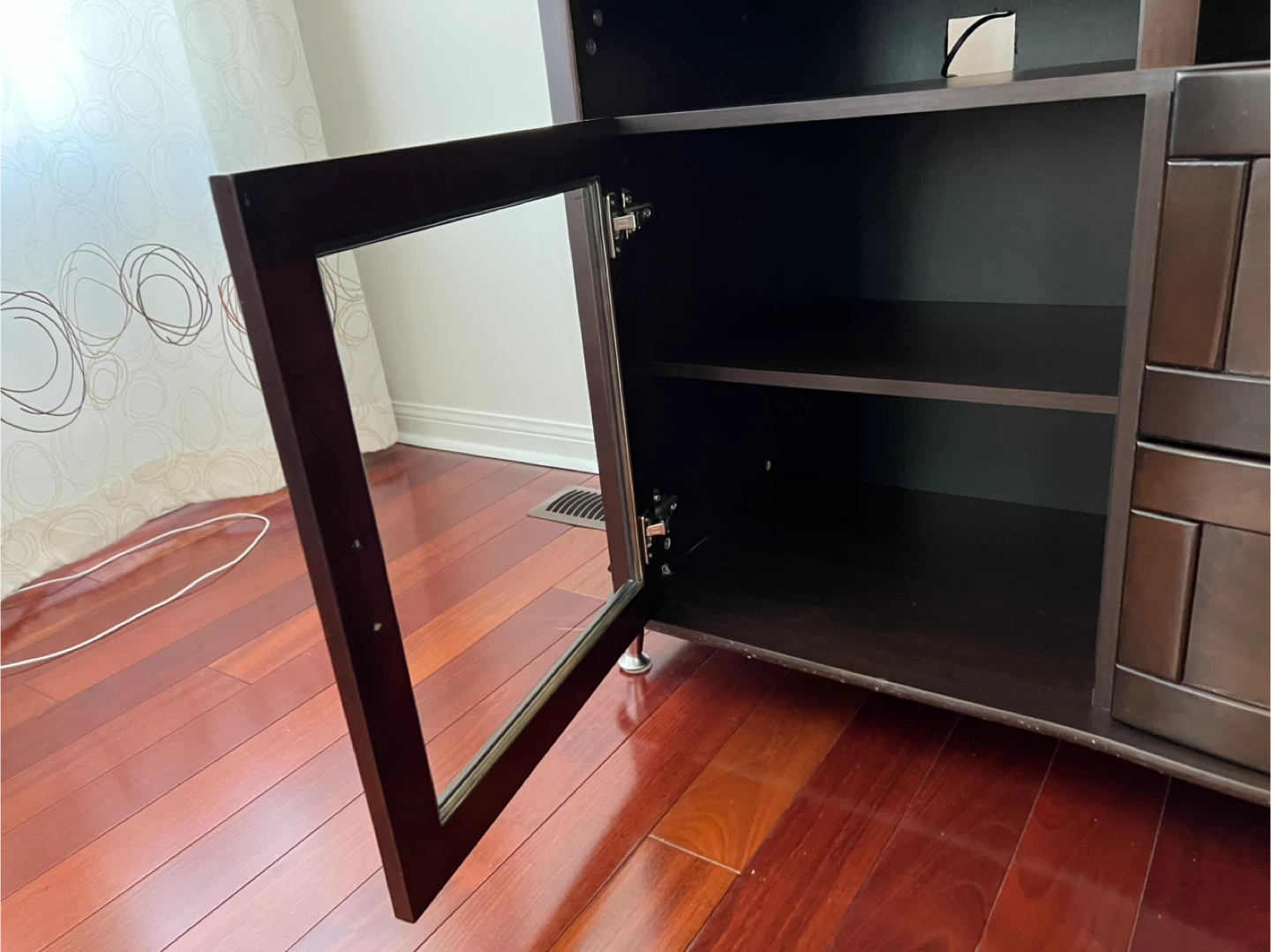 Dark Wood Entertainment Unit with Glass Doors - photo 4