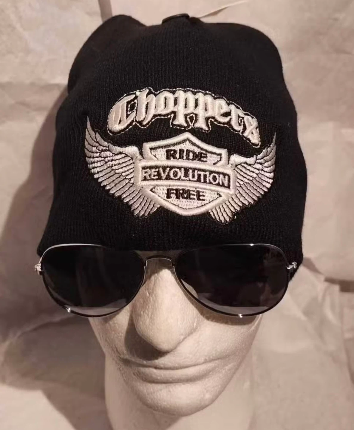 Black Beanie with Multiple Embroidered Logos - photo 4