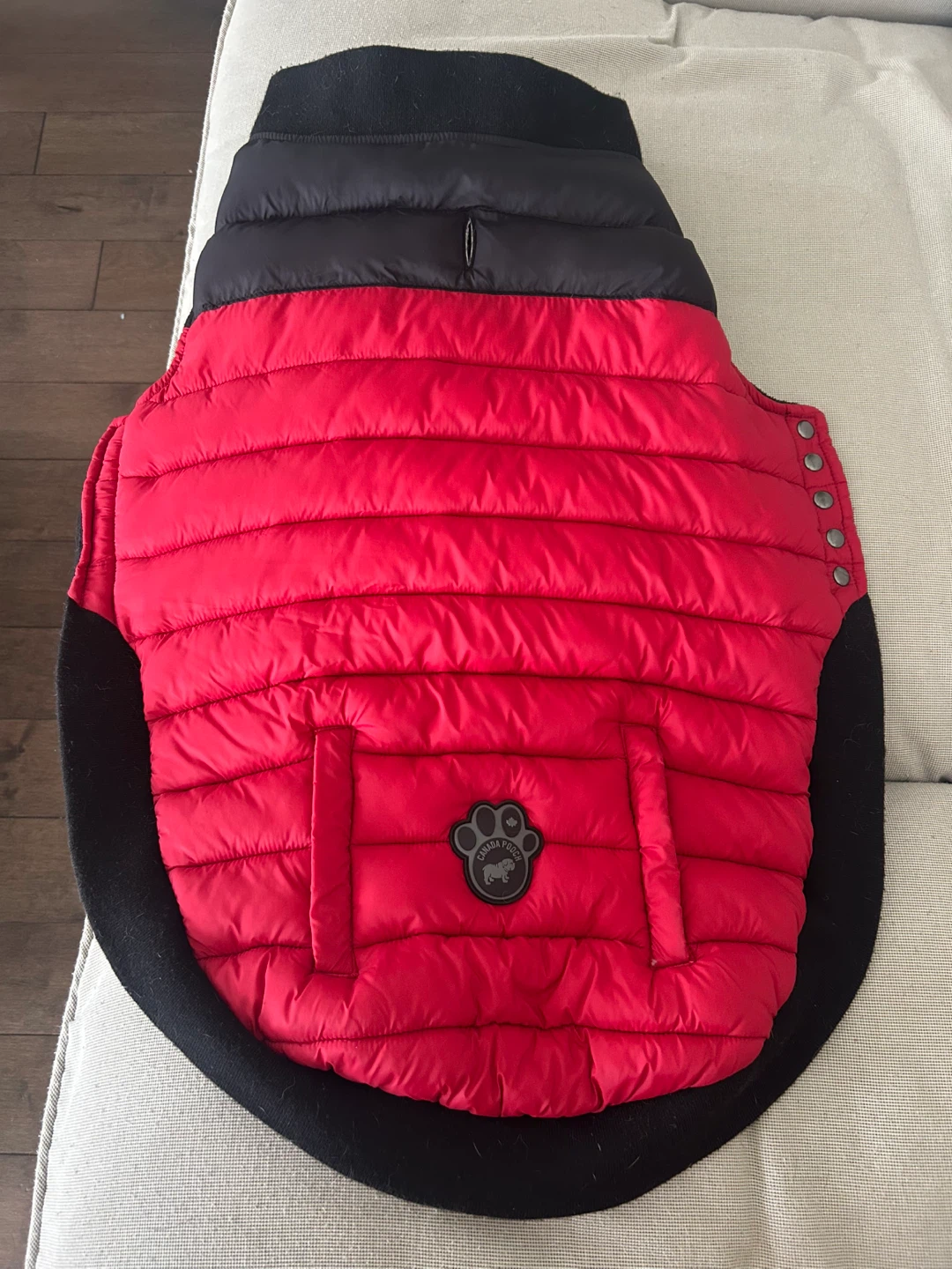 Canada Pooch Red & Black Puffer Dog Vest
