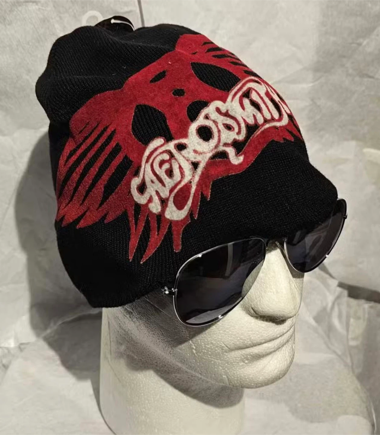 Black Beanie with Multiple Embroidered Logos - photo 5