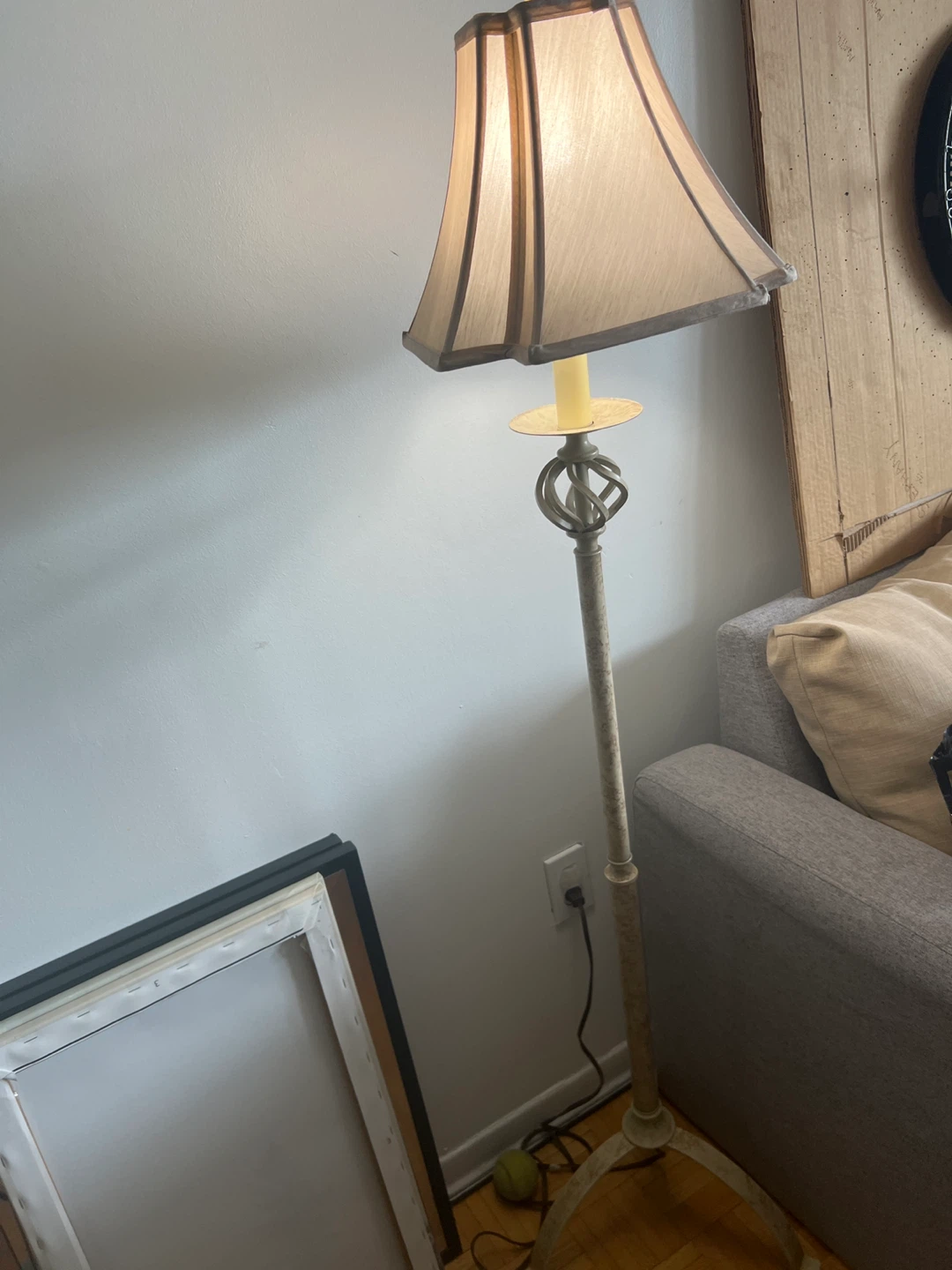 Floor Lamp with Beige Shade