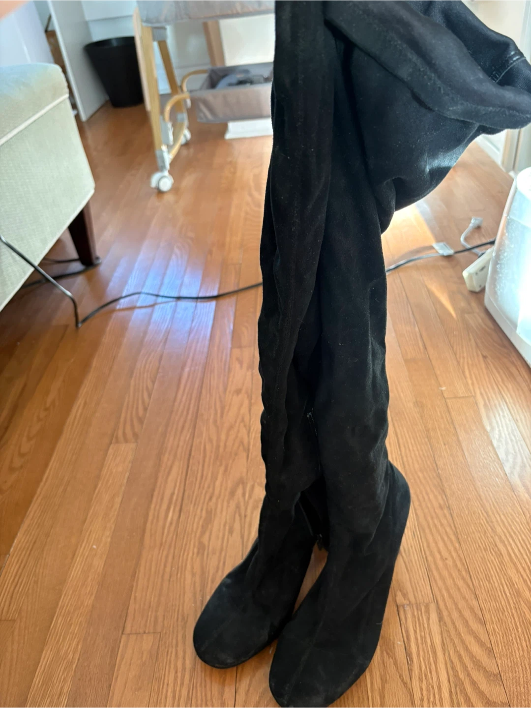 Black Suede Over-the-Knee Boots - photo 2
