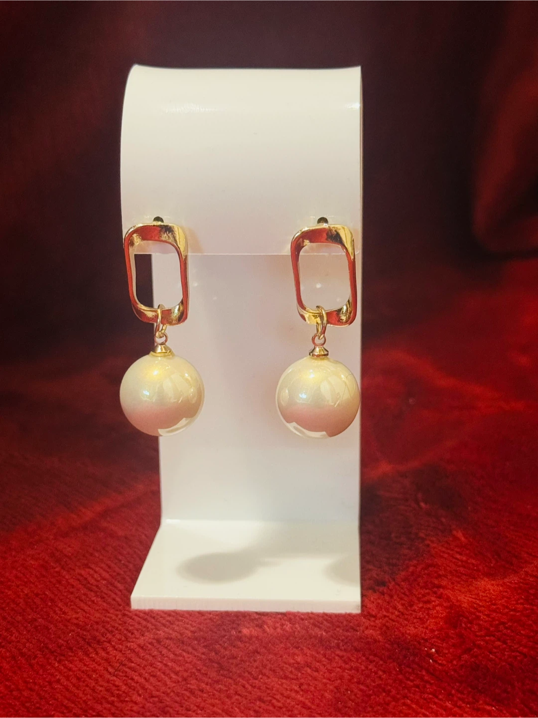 Dangle Earrings with Pearl and Gold Tones - photo 5