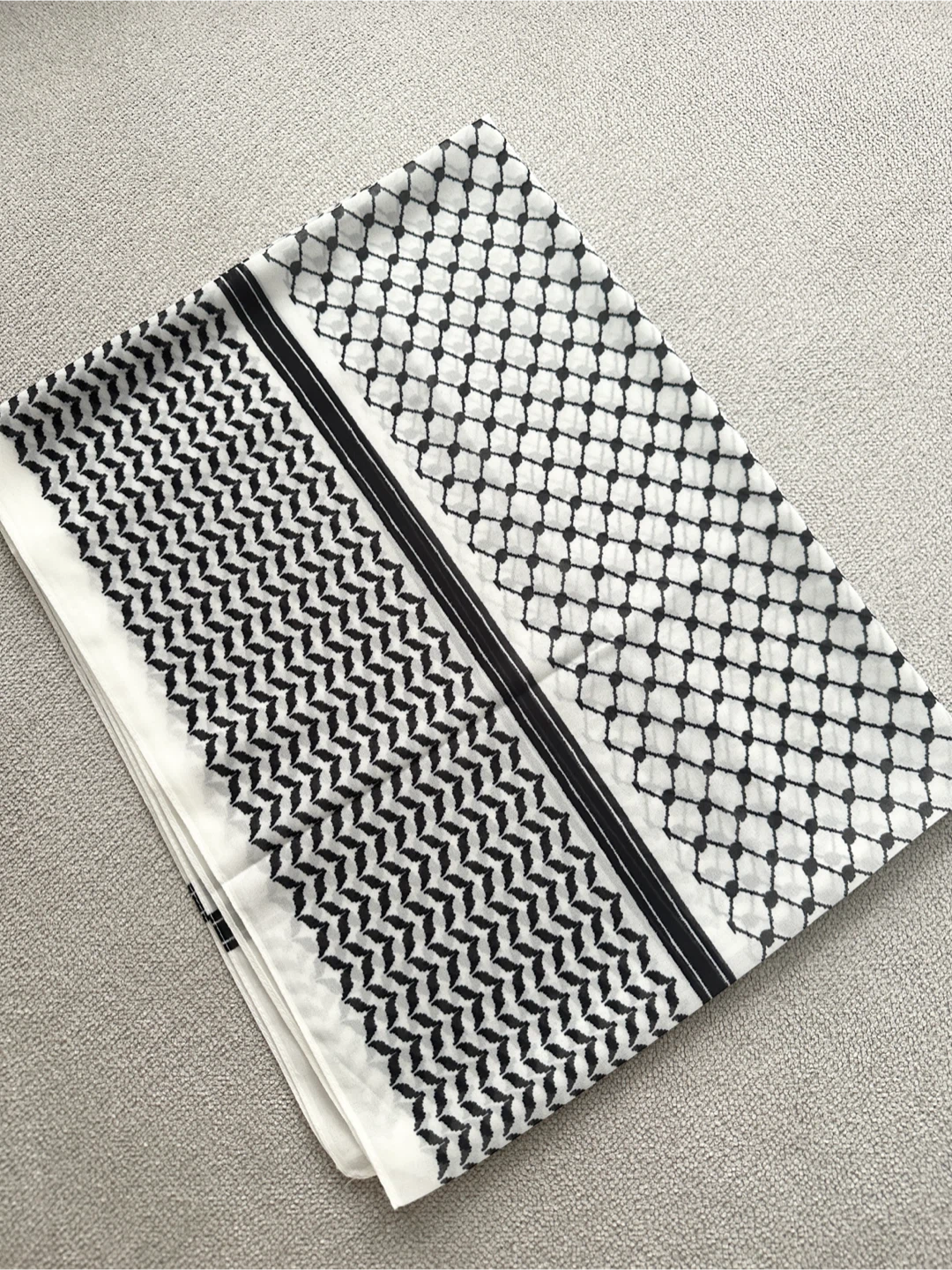 Black and White Keffiyeh Scarf Chiffon - $10 - East York