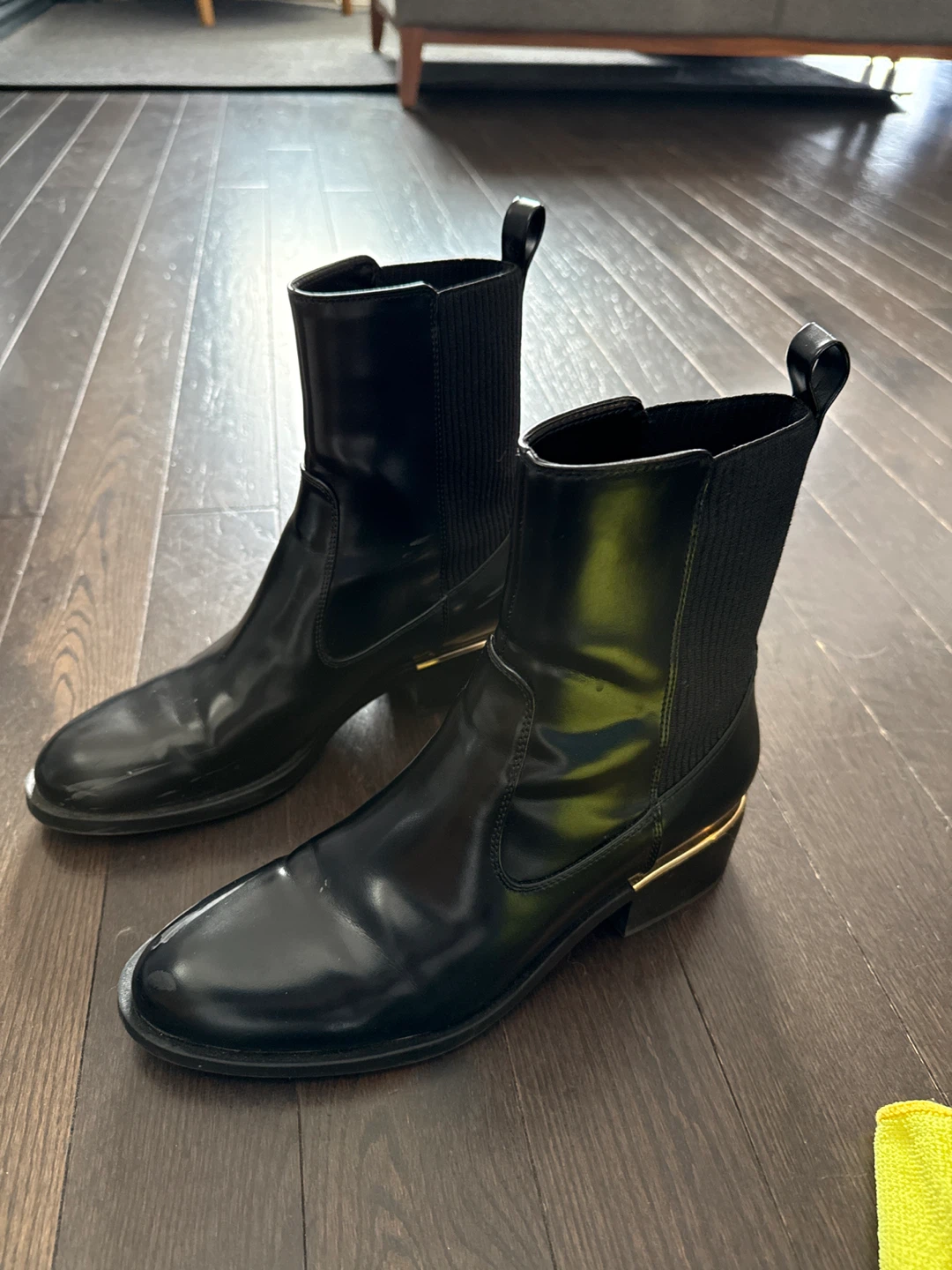 Zara black leather boots for women size 40