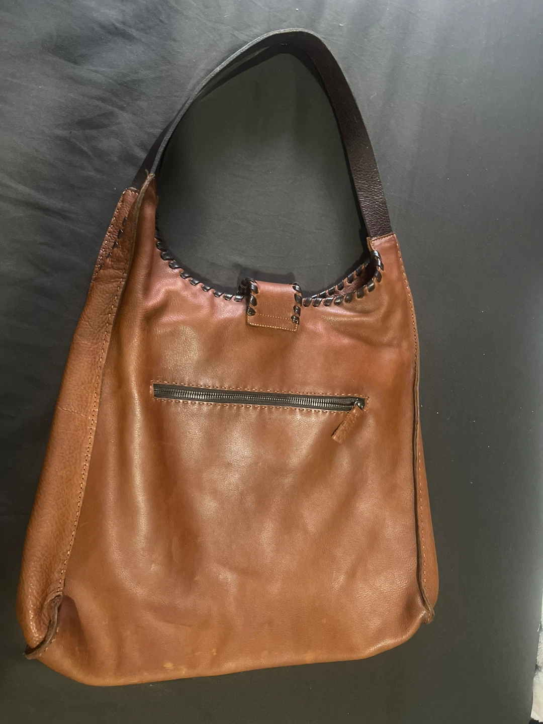 Carla Mancini Brown Leather Hobo Bag