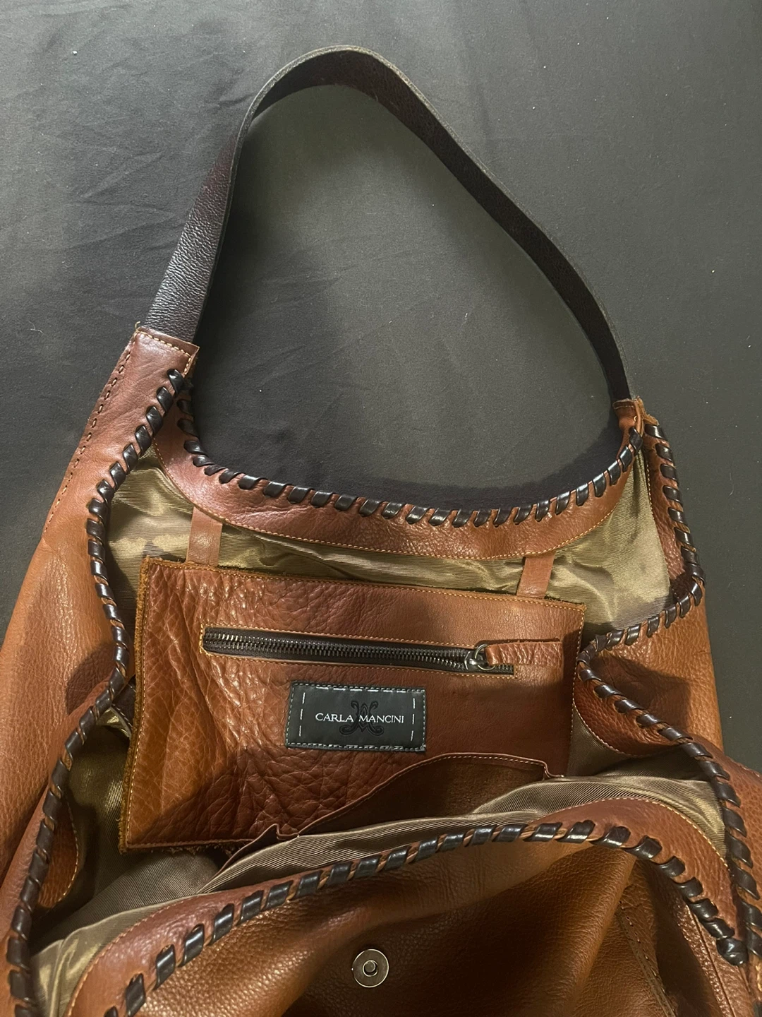 Carla Mancini Brown Leather Hobo Bag - photo 3