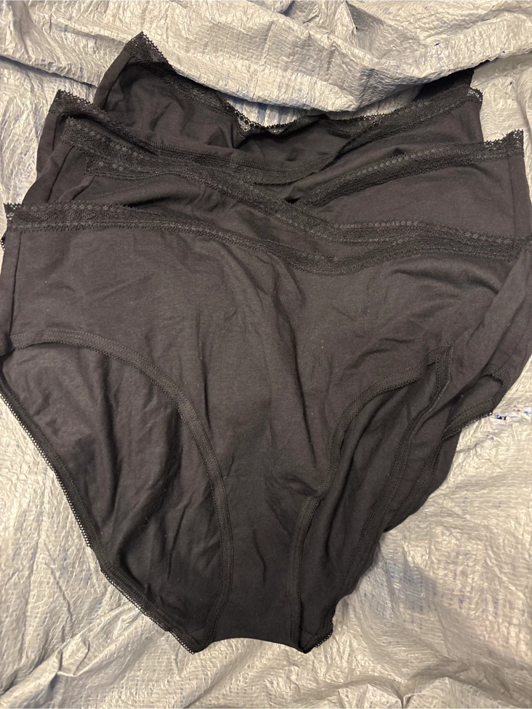 NWOT 5pc Natori Black Modal Blend Lace Trim Briefs XL/TG