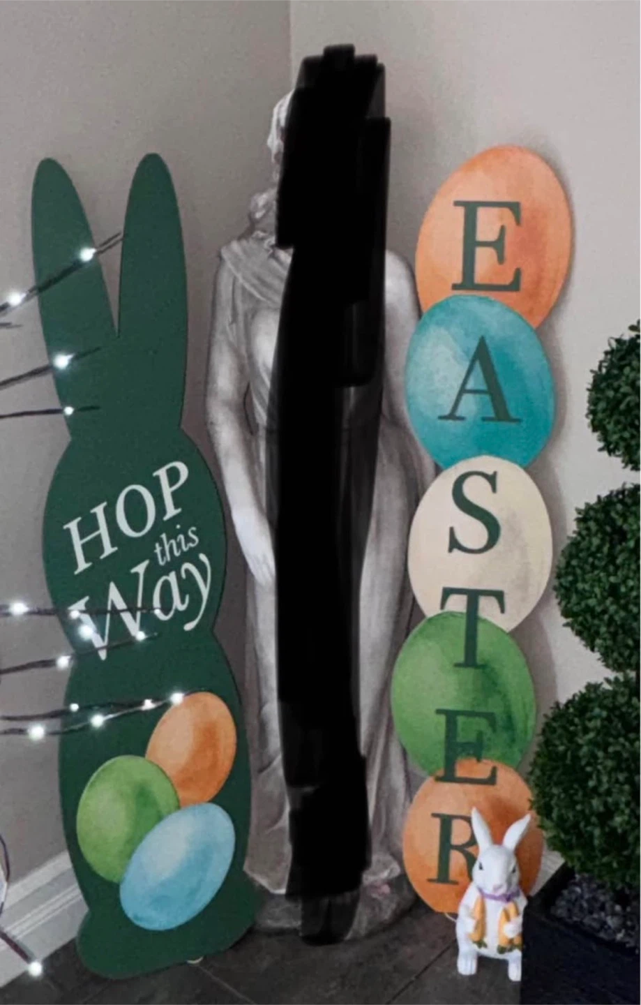 Easter Bunny and Egg Yard Signs with Lights