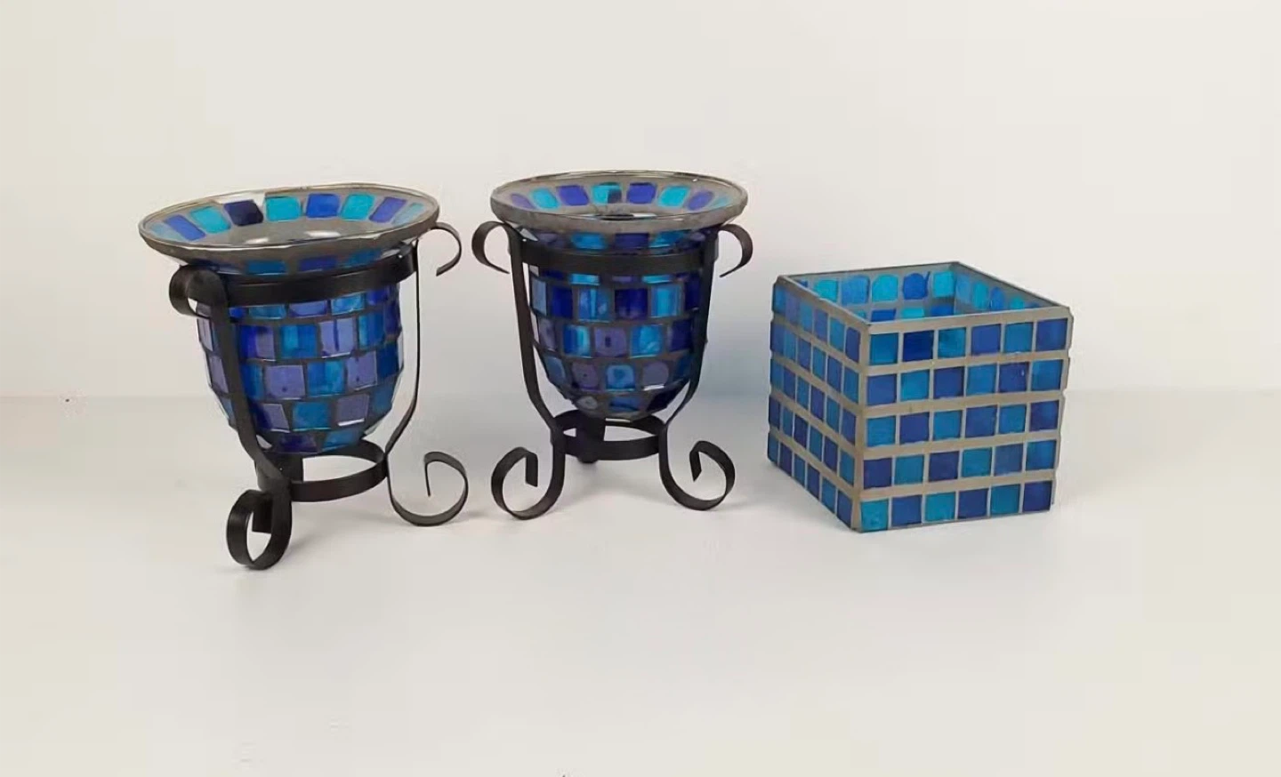 Mosaic Candle Holders and Votive Set