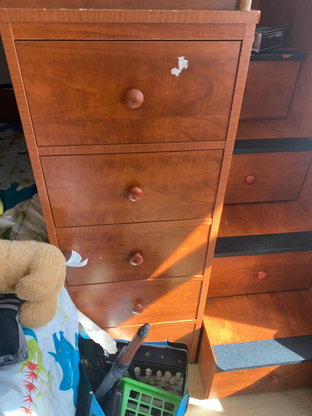 Cherry Wood Loft Bed with Stairs and Drawers - photo 3