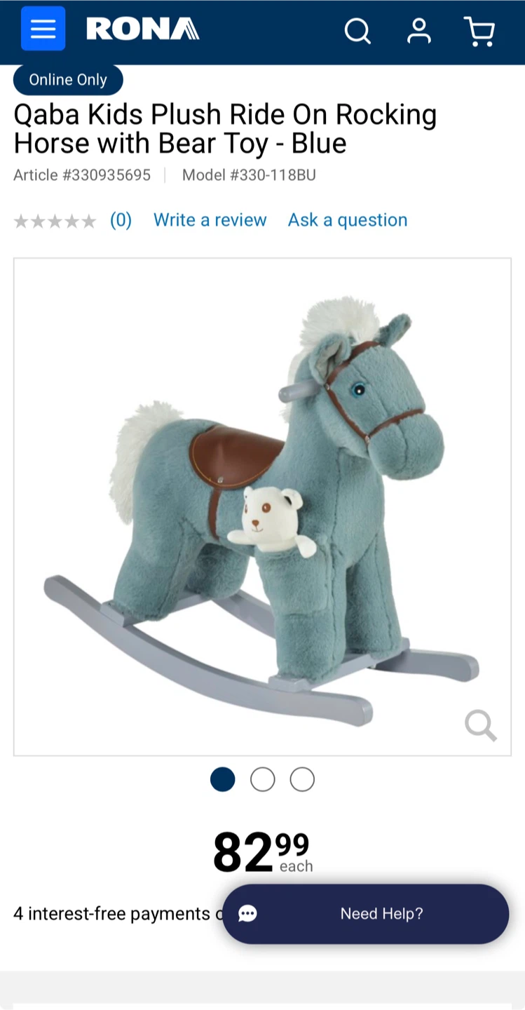 Plush/Wood Rocking Horse with Teddy Bear - photo 2