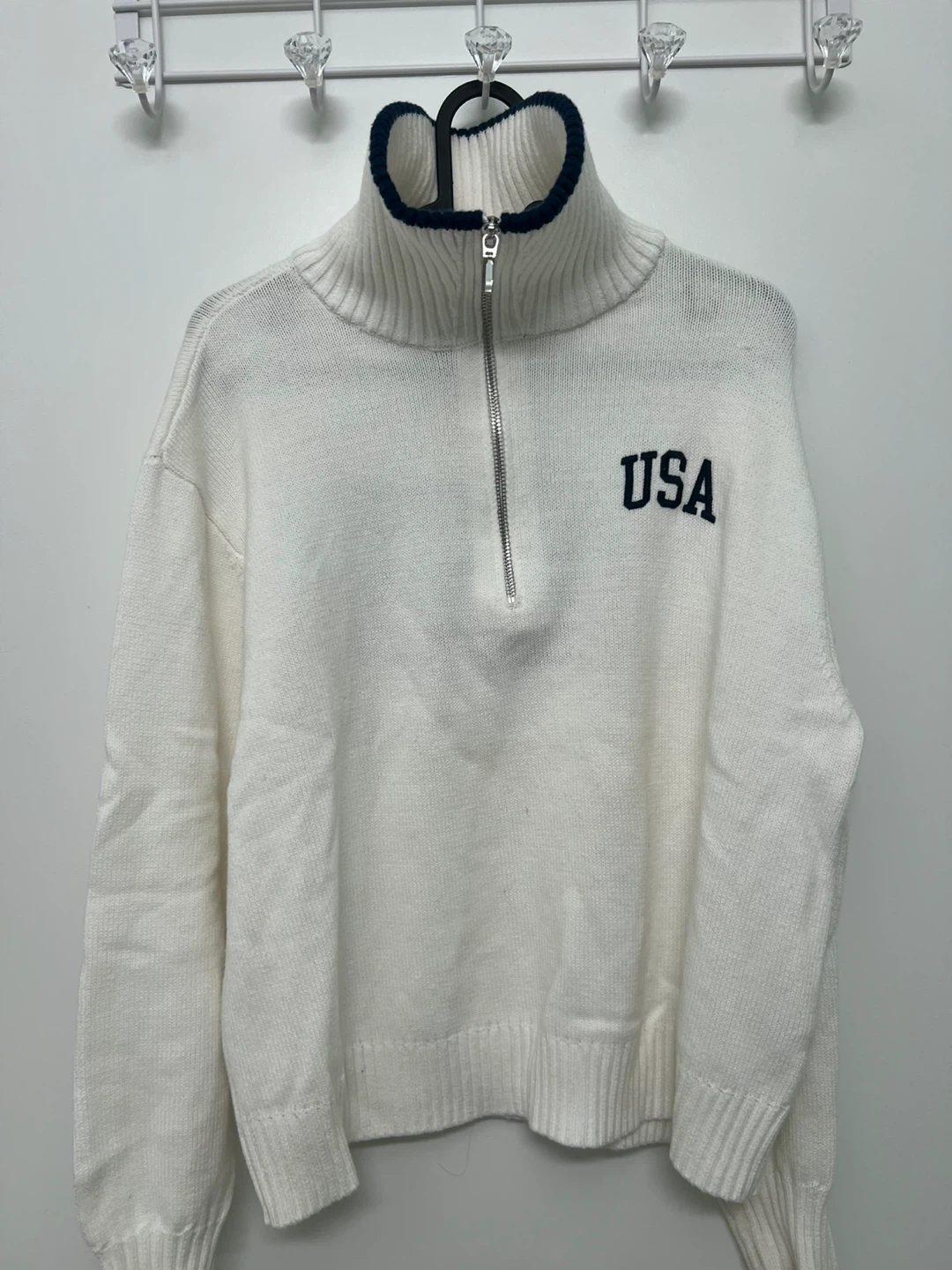 Hollister USA Half-Zip Sweater - Women's Medium