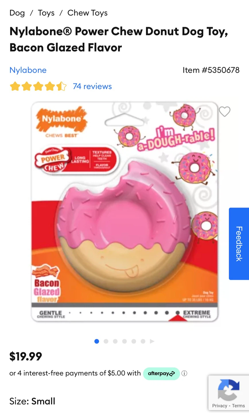 Nylabone Power Chew Donut Dog Toy - Bacon Glazed Flavor - Medium - photo 3