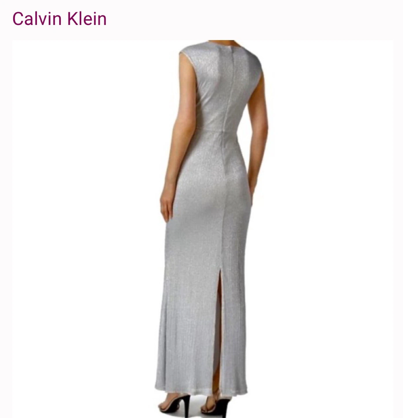 Calvin Klein Silver Sparkle Maxi Dress - small - photo 2