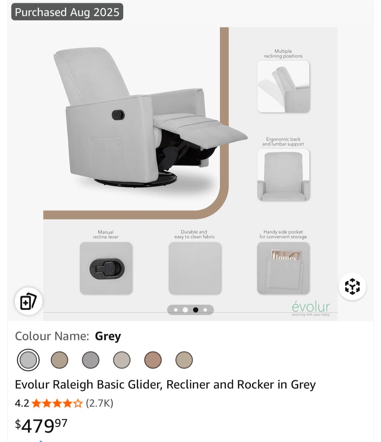 Basic Glider, Recliner, and Rocker Chair - photo 3