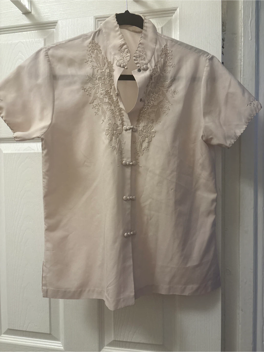 Women's Short Sleeve Embroidered Blouse