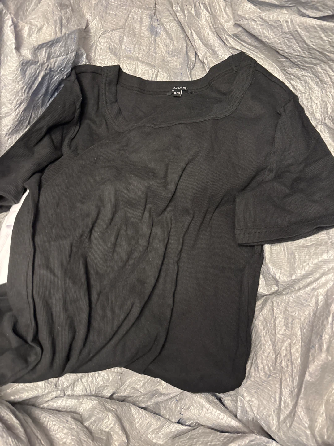 NWOT Tahari Pack of 2 Ribbed Long Sleeve Shirts Black White XL - photo 2