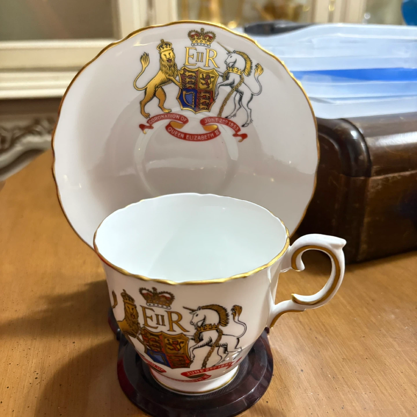 Crown Staffordshire Queen Elizabeth II Coronation Cup and Saucer