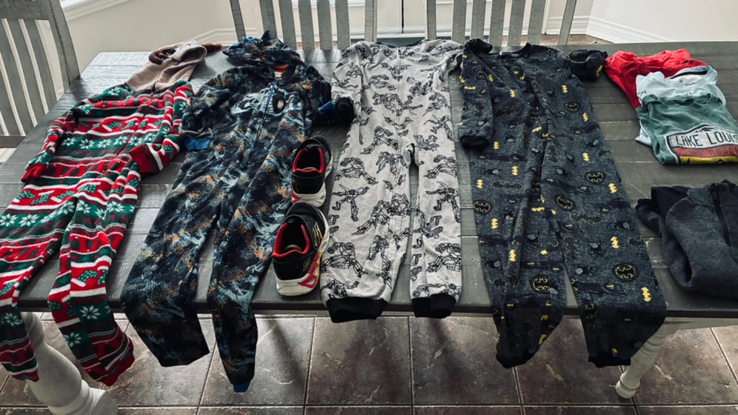 Boys size 8-12 clothes lot including Skechers running shoes