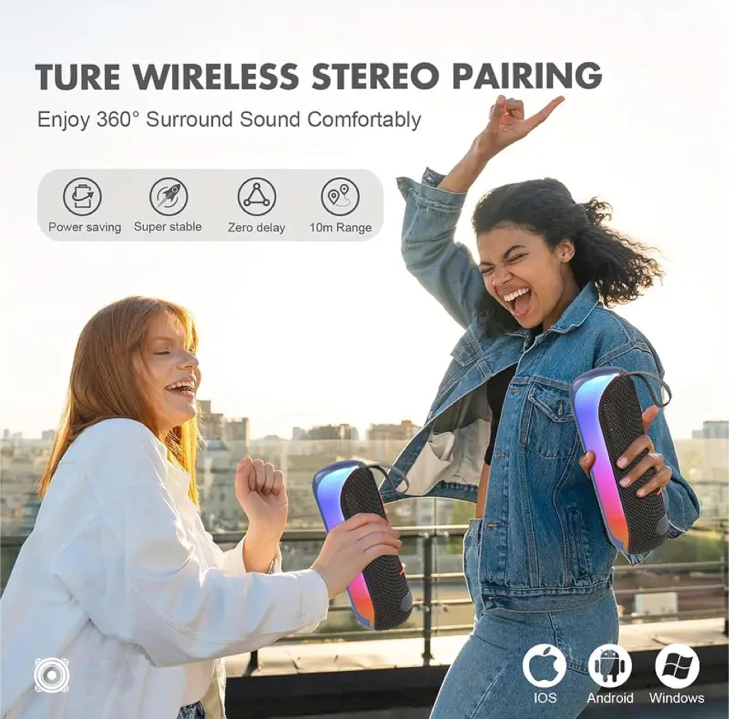 Portable Bluetooth Speaker with LED Lights - photo 4