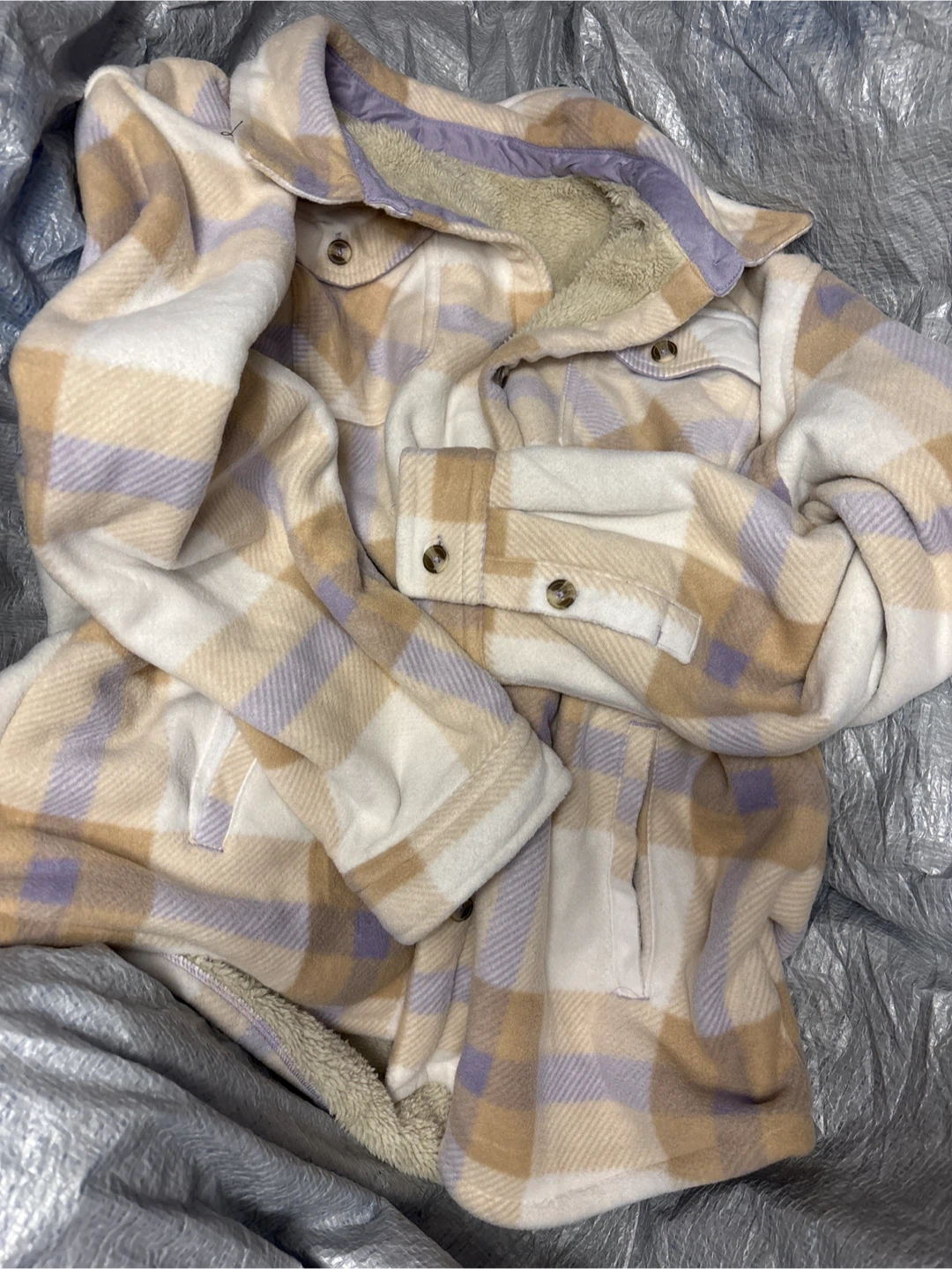 NWOT ladies SA Collective Flannel Sherpa Lined Shirt Jacket XXL