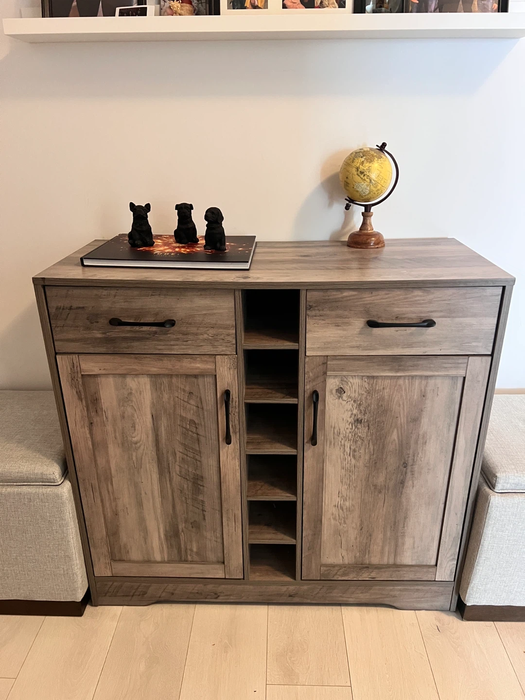 Rustic Wood Bar Cabinet