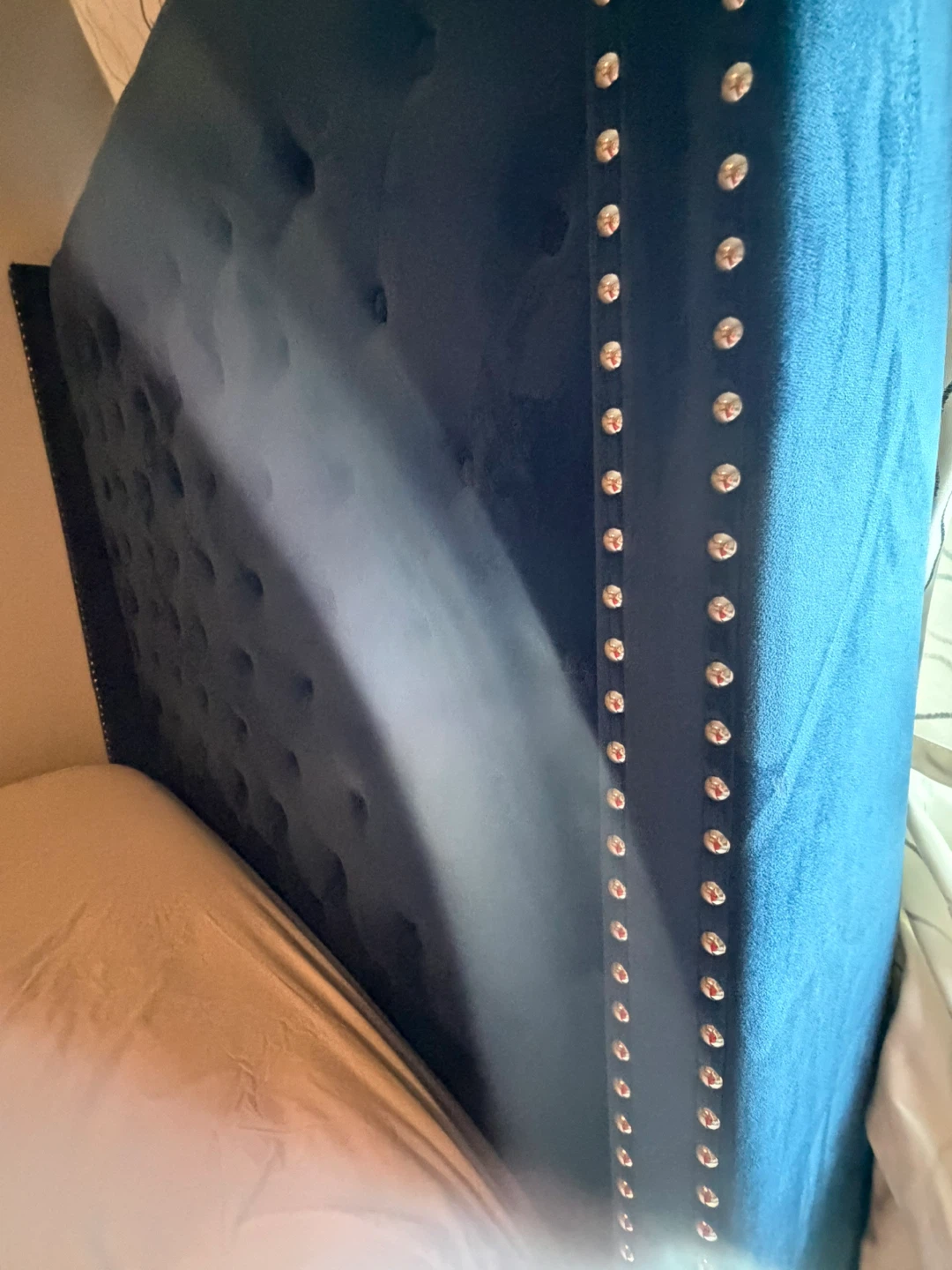 Mattress with Blue Tufted Headboard - photo 4