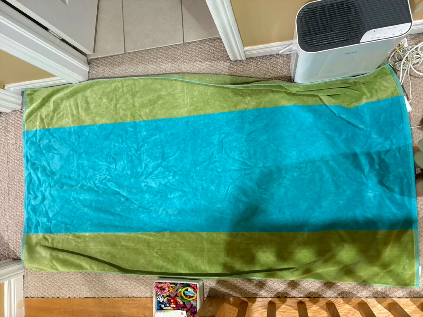 Pottery Barn Beach Towel - Blue & Green Stripes - photo 4