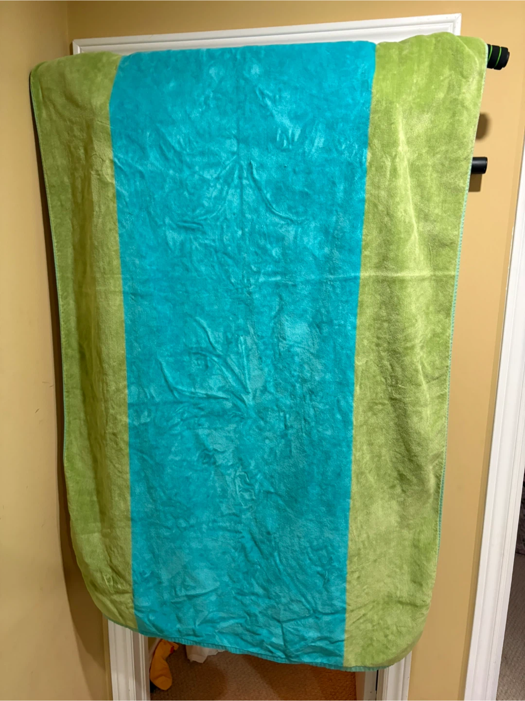 Pottery Barn Beach Towel - Blue & Green Stripes