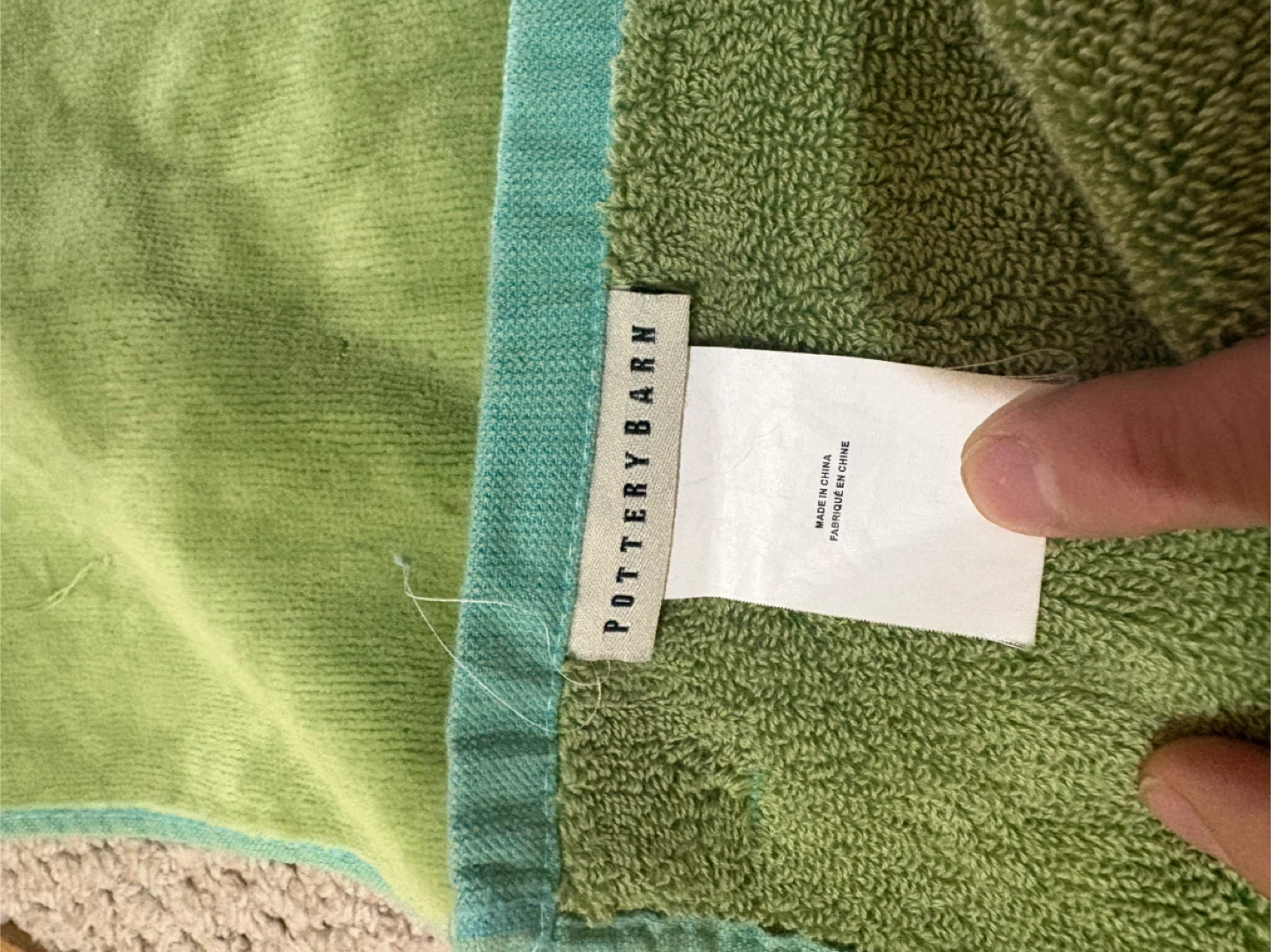 Pottery Barn Beach Towel - Blue & Green Stripes - photo 5