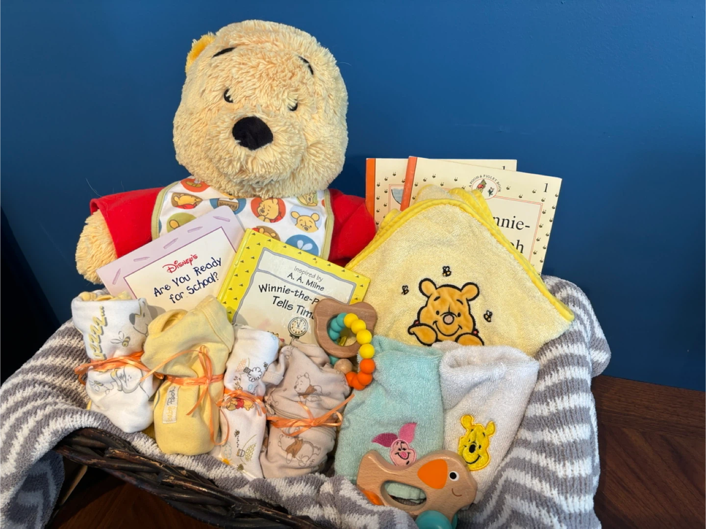 Large Winnie the Pooh Baby Gift Basket - photo 3