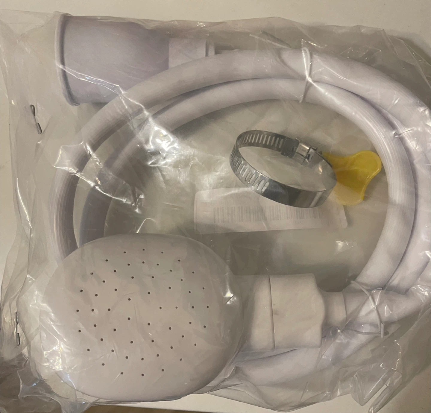 Red Bone-Shaped Dog Lick Mat and White Shower Head Set