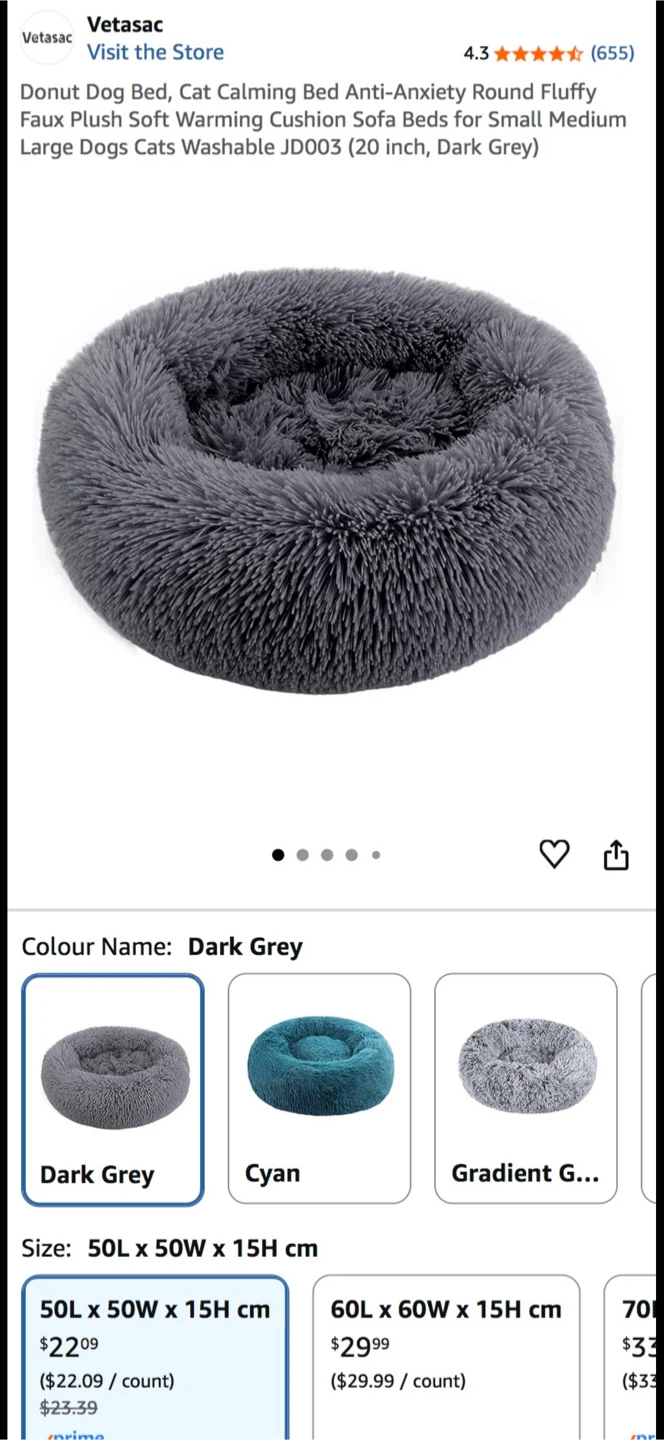 Dark Grey Donut Dog Bed - photo 5