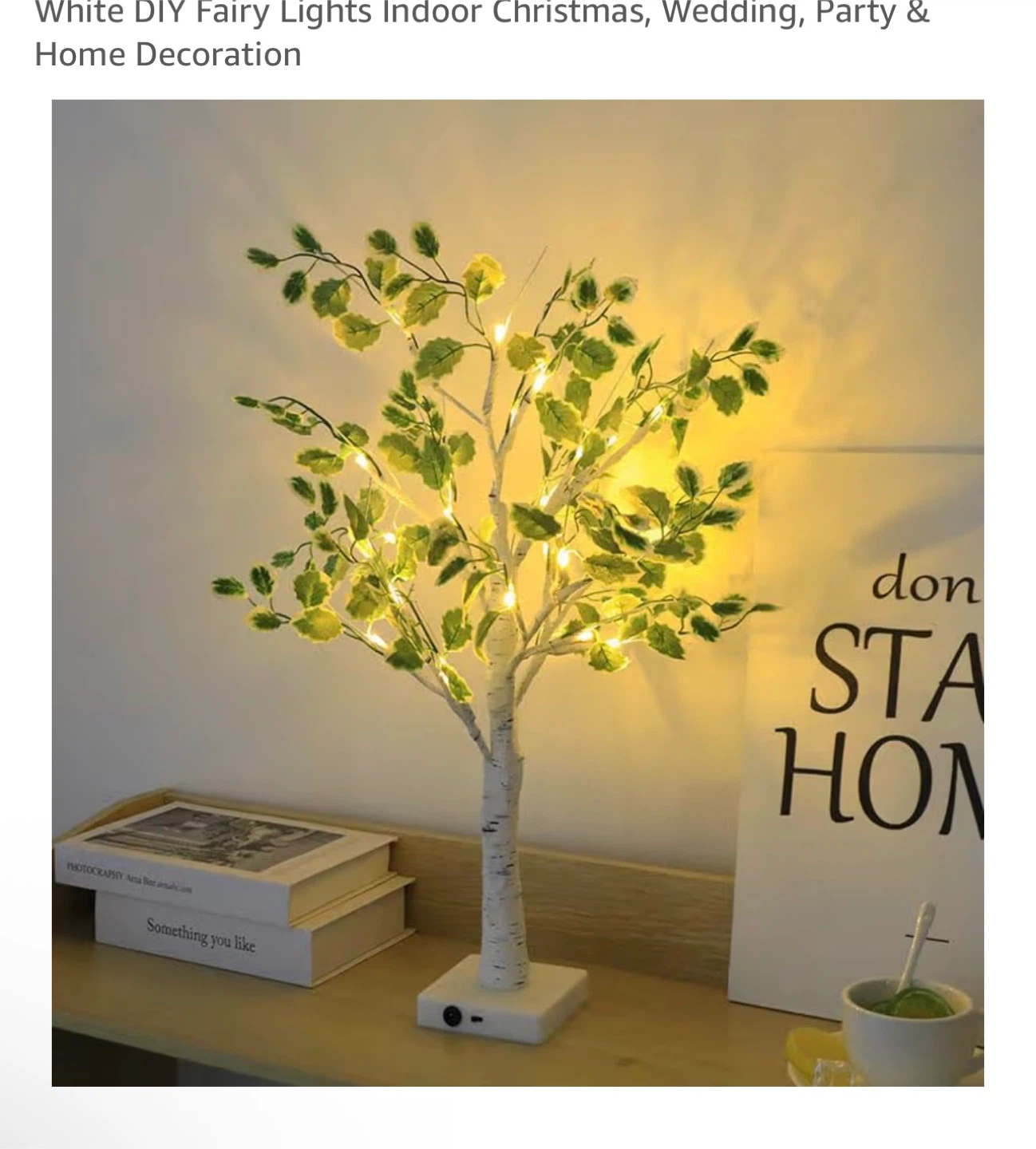 White Birch Fairy Light Tree Lamp