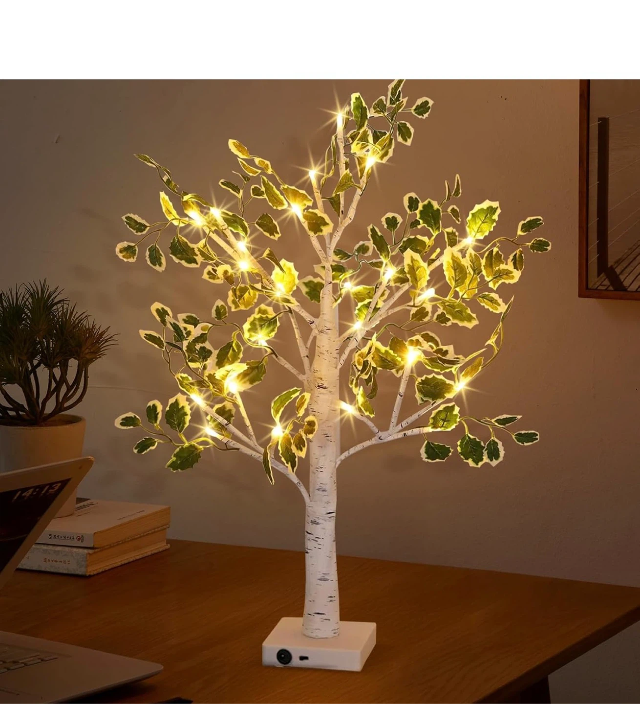 White Birch Fairy Light Tree Lamp - photo 4