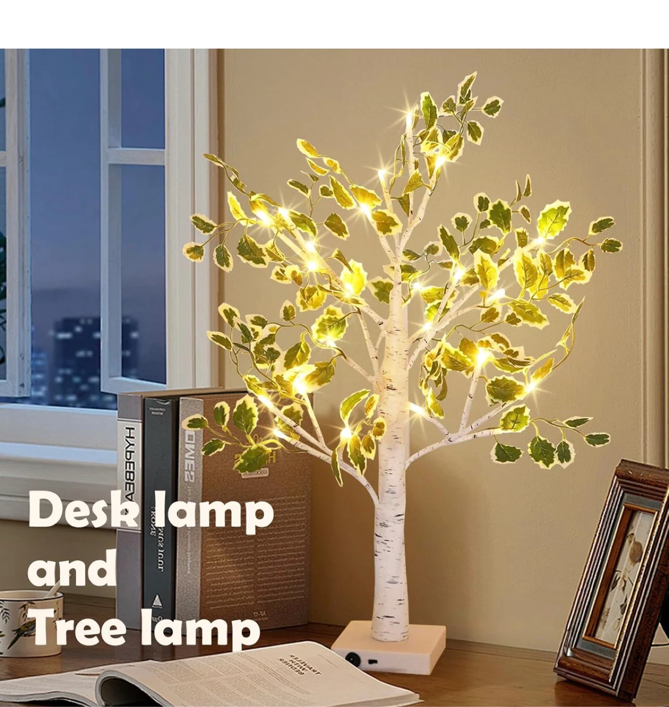 White Birch Fairy Light Tree Lamp - photo 3