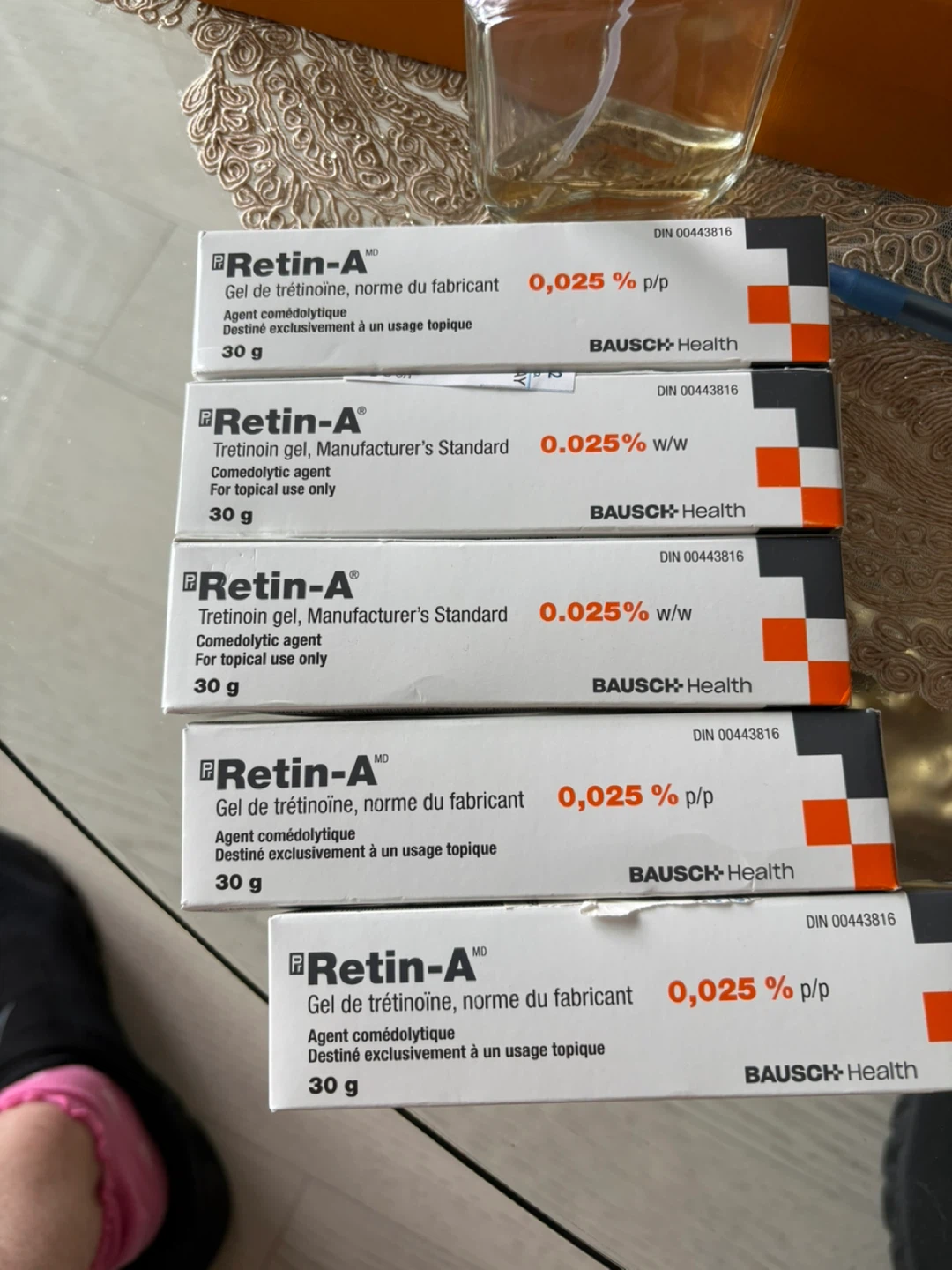 Retin-A MD Tretinoin Gel 0.025% w/w - 5 x 30g Boxes