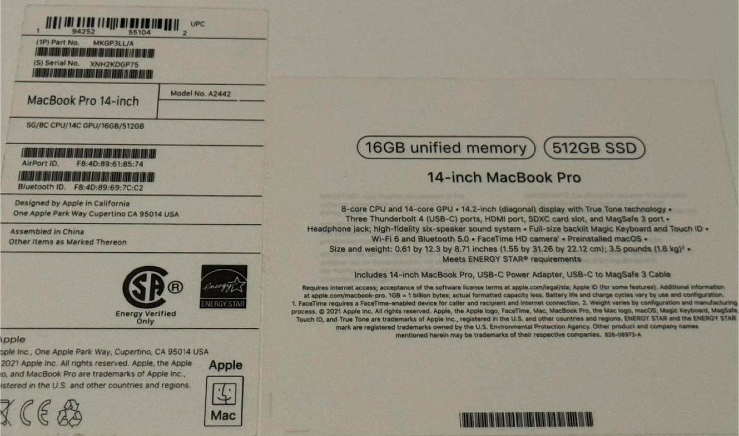Apple MacBook Pro 14-inch 16GB RAM 512GB SSD - photo 3