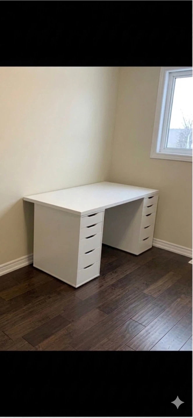 Set of 2 Ikea Alex Drawers and Desk Top