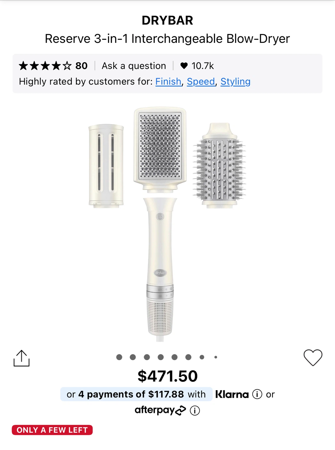 Drybar Reserve 3-in-1 Interchangeable Blow-Dryer (Brand New)