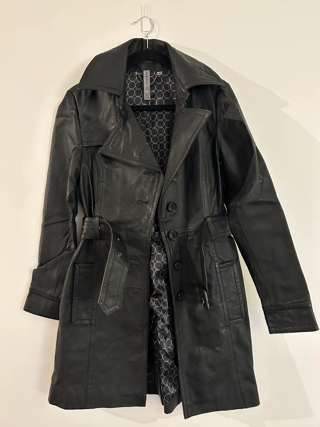 Black Leather Trench Coat