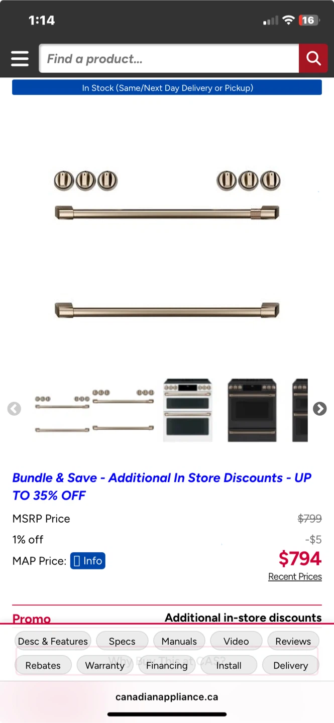 GE Cafe Handles & Knobs accessories - photo 3