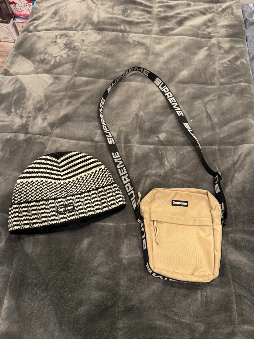 Supreme Beanie and Crossbody Bag Set