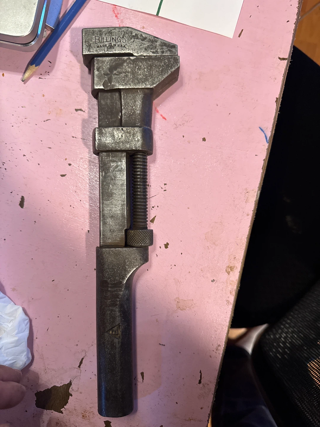 Vintage Billings Pipe Wrench – Made in USA (1930s–1940s Era) - photo 3