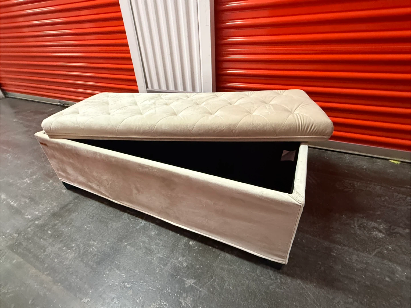 Tufted Storage Ottoman Bench - Cream - photo 3