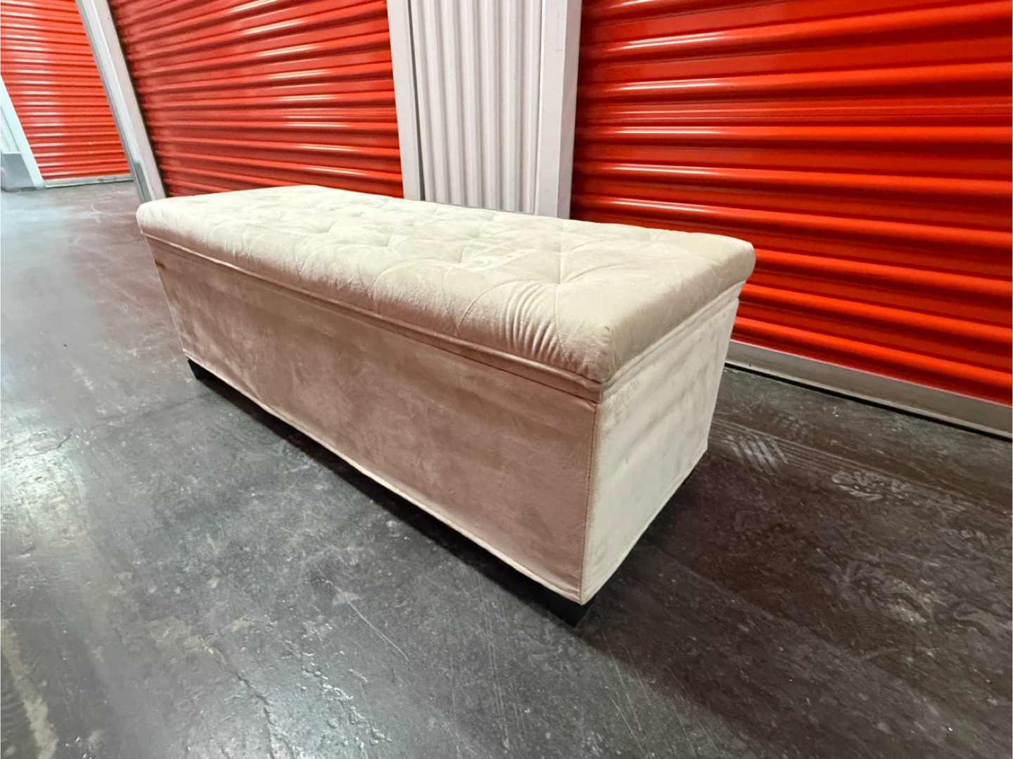 Tufted Storage Ottoman Bench - Cream - photo 2