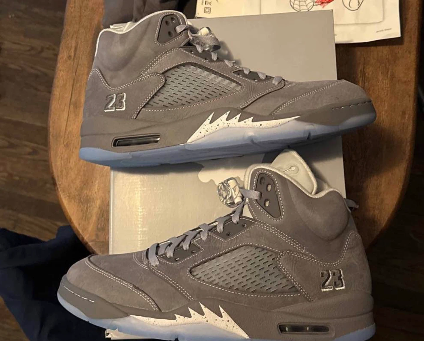 Air Jordan 5 Retro Wolf Grey Men's Shoes Size 12