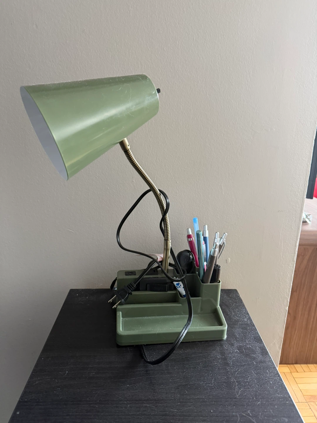 Green Desk Lamp with storage