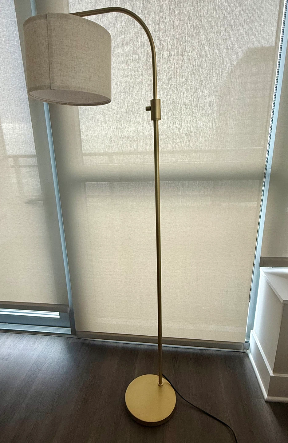 Arc Floor Lamp with Linen Shade